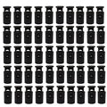 50Pcs Barrel Spring Cord Locks Single Hole 27x13mm(H*D) Cylinder Stop Toggle Clamp Slider End Adjustable Clothing Black Plastic - size: 50 Pcs