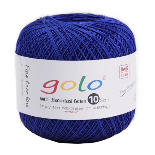 golo Crochet Thread Crochet Yarn for Crocheting Cotton Yarn for Hand Knitting 170 - color: 170 Royal Blue
