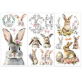 OLYCRAFT 3Pcs/Set Easter Rub on Transfers for Furniture and Crafts - style: Bunny