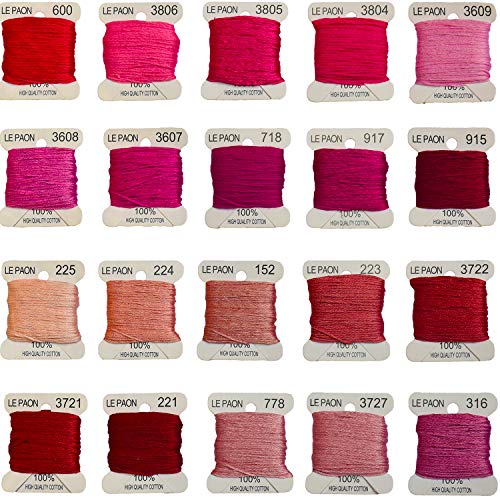 Premium Rainbow Color Embroidery Floss bobbins - Cross Stitch Threads - Friendship Bracelets Floss - Crafts Floss - 20 Bobbins Per Pack Embroidery Floss, Dark Plum Gradient - color: 600-316