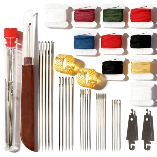 RZHHTTQ 41 PCS Big Eye Steel Sewing Needle Kit for Hand Sewing