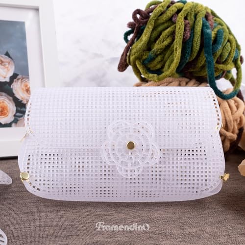 Framendino, 6 Pack Plastic Mesh Canvas Sheets Clear Blank Embroidery Tools for DIY Crochet Bag Making