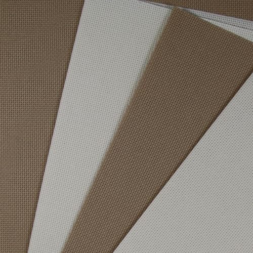 KCS 4/6 pc of 12" x 18"(30cmx45cm) 18CT Counted Cotton Aida Cloth Cross Stitch Fabric (4 pc,Cream+Khaki) - color: Cream+khaki, size: 4 pc
