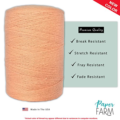 100% Cotton Loom Warp Thread (Peach), 8/4 Warp Yarn (800 Yards), Perfect for Weaving: Carpet, Tapestry, Rug, Blanket or Pattern - Warping Thread for Any Loom - color: Peach