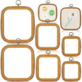 Qunclay 6 Pcs Square Embroidery Hoop Frame 3 Sizes Cross Stitch Display Hoops Ring for Art Craft DIY Sewing and Hanging Ornaments Decor