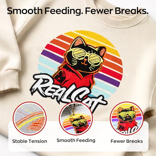 Poolin Embroidery Machine Thread Richword Selected 60 Colors 40WT (108D/2) Polyester Thread Kit Each Cone 4000M (4374Y) - color: 60 COLORS