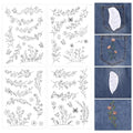 4 Sheets Water Soluble Stabilizer Embroidery Patterns B - style: B