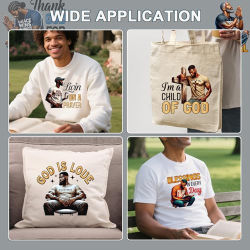 Dtf Transfers Ready to Press - 20Pcs Prayer Man Iron on Transfer for Tshirts, Faith Christian Iron on Decals Patches, Religious Jesus Man Heat Sublimation Stickers for DIY Clothes Hoodies - color: Prayer Man743