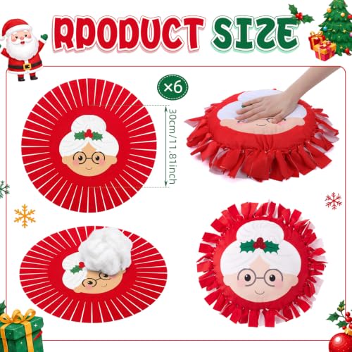 Weysat 6 Sets Christmas DIY Tie Pillow Craft Kit Mr&mrs Claus Design - style: Christmas