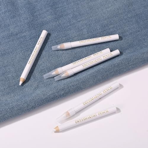 6pcs Fabric Markers for Sewing Pen, Water Soluble Tailors Chalk (White) - color: White