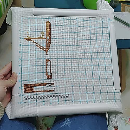 8" Square Embroidery Hoop Cross Stitch Frame Plastic Embroidery Frame Clip - size: 8 x 8 inch