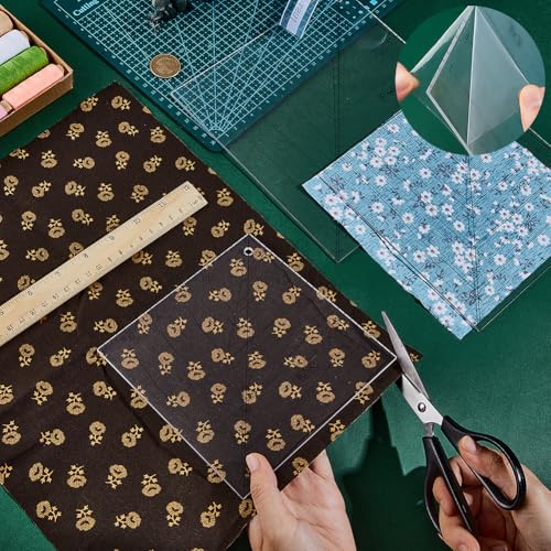NBEADS 3 Pcs Square Up Ruler, 6/7/8Inch Transparent Acrylic Sewing Template Fabric Cutting Ruler with Binder Hinged Rings for Quilting and Sewing - style: Square Up