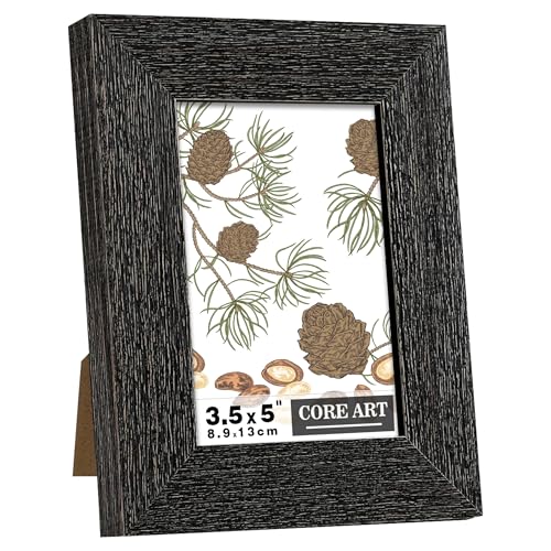 CORE ART 3.5x5 Picture Frame, Solid Wood Rustic Black - color: Black, size: 3.5x5 - 1 pack