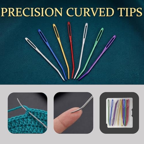 Twisepicks 12 Pcs Yarn Needle, Crochet Tapestry Needles for Crocheting, Large-Eye Blunt Needles, Large Eye Weaving Needle with Storage Box, Darning Needles for Yarn - color: 12 pcs