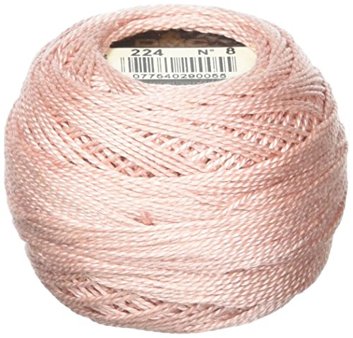 DMC 116 8-224 Pearl Cotton Thread Balls, Very Light Shell Pink, Size 8