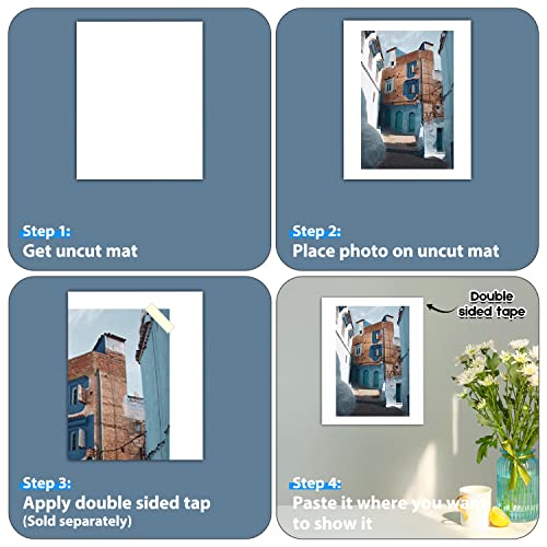 Golden State Art 8x10 White Uncut Picture Mats Matboards, Pack of 10 - size: 8x10