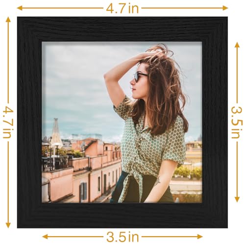 Vittanly 4x4 Picture Frame for Wall or Tabletop, Black - color: Black, size: 4x4