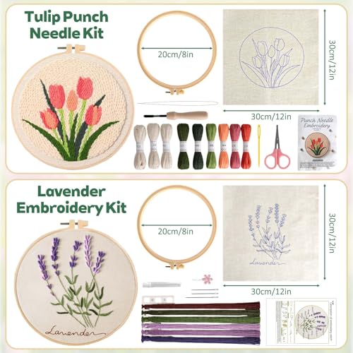 AERXSRET Punch Needle Kit and Embroidery Kit for Adult Beginners, DIY Craft