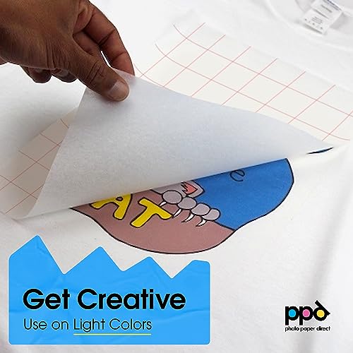 PPD 10 Sheets 8.5x11" Iron-on Heat Transfer Vinyl Paper Light Fabrics - size: 8.5 x 11, style: Light (10 Sheets)