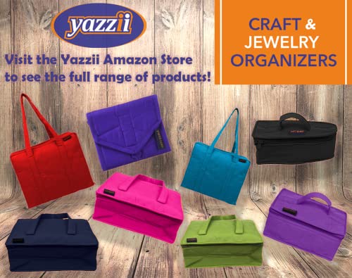 Yazzii Oval Craft Organizer Bag - Portable Organizer - Arts & Crafts Storage Bag Organizer - Multipurpose Storage Organizer for Quilting, Needlework, Knitting, Sewing, Applique & Jewelry - color: Aqua