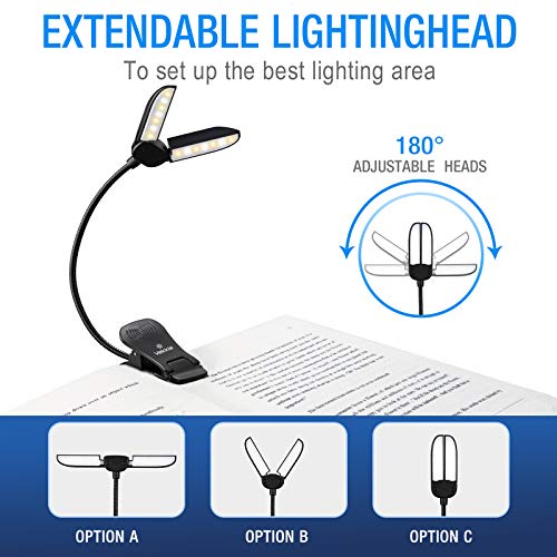 Vekkia 14 LED Book Light with Charger & Travel Case - color: Sable Black