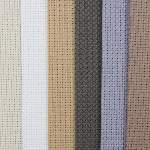 KCS 6 pc of 12" x 18" (30cmx45cm) 14 Count Cotton Aida Cloth Cross Stitch Fabric (14CT-F) - color: 14ct-f