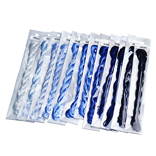 Natural 100% Silk Thread, Handmade Embroidery Thread Silk Floss 12 Colors 110m Each (20) - color: 20