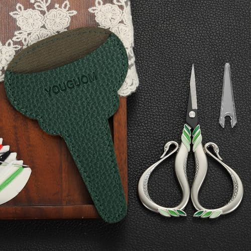 YOUGUOM Small Crafting Scissors with Cover, Little Sewing Shears - color: Silver