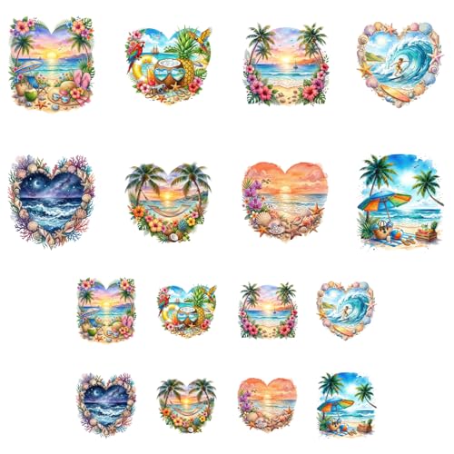 ANATTASOUL Heart-Shaped Silhouette 16PCS Heat Transfers Ready to Press - style: Heart-shaped Silhouette