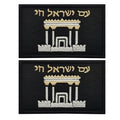 2 Pack Israeli Hebrew Temple Embroidered Hook Loop Tactical Patch - color: color_p