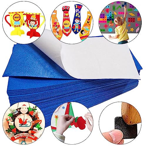 Jtnohx Self Adhesive Felt Sheets Adhesive Backed Felt Fabric Blue 4"x8" - color: Blue