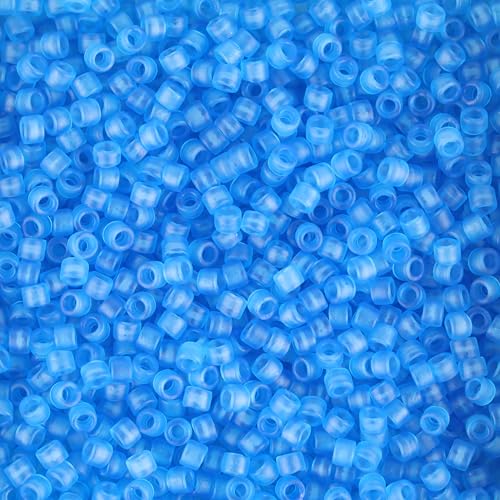 Miyuki Delica Seed Beads - color: DB0787 - Dyed Matte Transparent Aquamarine
