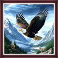 Funchey Counted Cross Stitch Kits for Adults Needlepoint Kits Unprinted Cross Stitching Embroidery Kit 11CT Cross Stitch Supplies-Eagle Mountains and Rivers 18x18 inch - color: ArtsKit21