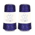 2 Balls Sequin Sparkle Lurex Yarn, Shining Glitter Metallic Knitting-in Accessory Yarn Thread for Knitting and Crochet Sweater Shawl 5000 Yards (1, Navy Glitter) - color: Navy Glitter