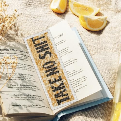 ORIGACH 6 Set Inspirational Scripture & Tiger Cross Stitch Bookmark Kit - style: Inspirational Scripture & Tiger