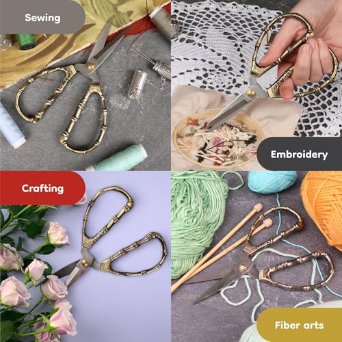 JubileeYarn Bamboo Stalk Embroidery Craft Scissors - Extra Large - 1 Pair - color: X-large