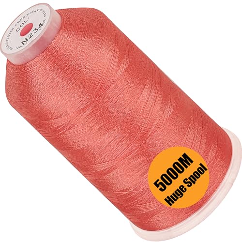New brothread Huge Spool Embroidery Machine Thread-Coral Fits Janome Color - color: Coral-N234