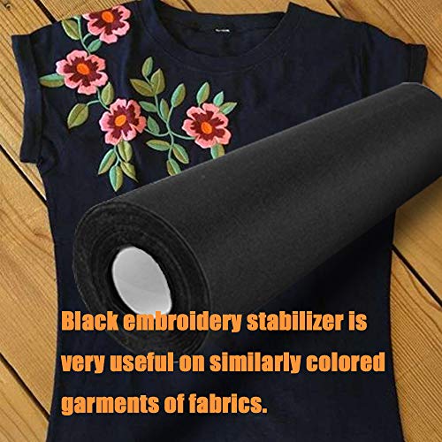 New brothread Black Tear Away Stabilizer Backing 12" x 25Yd Roll - color: Black Tear Away