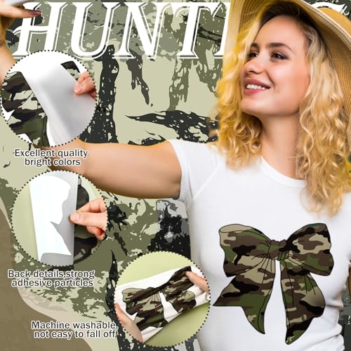 Tellingyou 36 Sheets Hunting Iron on Transfers Camo Bow Dtf Ready to Press - style: Hunting