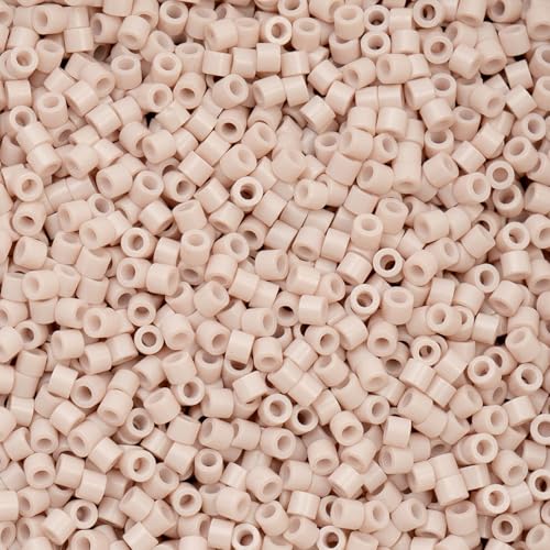 John Bead 25g Cylin Beads Opaque Pale Rose 11/0 Glass Cylindrical Seed Beads for Jewelry Bracelets Necklaces Earrings Making Embroidery - color: Pale Rose