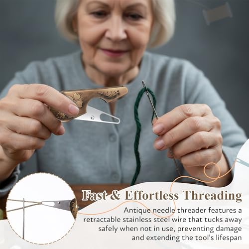 2 Pack Needle Threaders for Hand Sewing, 5.1" x 2.8" x 0.5"Yarn Threader