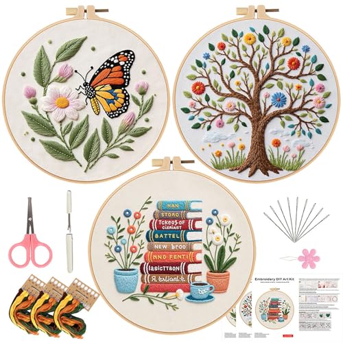 COCOMOX Embroidery Kit for Beginners, Cross Stitch Kits - color: BBT pattern