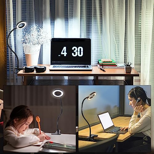 Woputne Desk Lamps Clip on Reading Light for Bed Home Office Craft (Black) - size: Black-1 Piece-Standard-With Adapter
