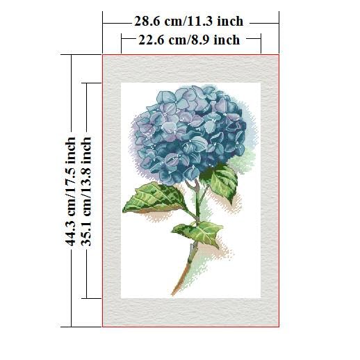 Stamped Cross Stitch Kits - 11 CT Printed Cross Stitch Kits for Adults Beginners,Embroidery Kits Printed Stitching Patterns Needlepoint Art Crafts for Home Deco - Blue Flowers 11.3×17.5 inch - color: 11CT:11.3×17.5 inch