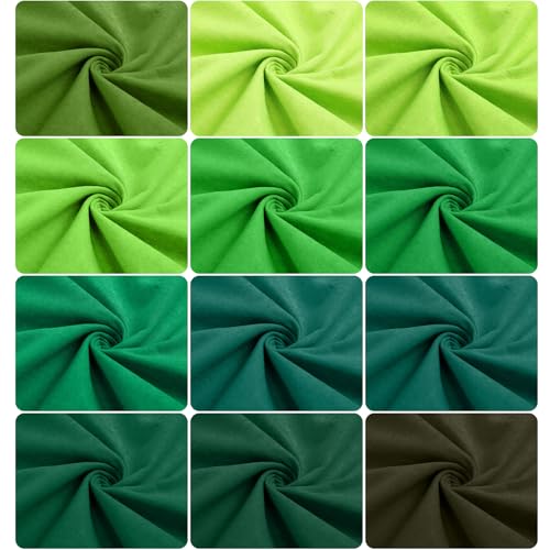 WILLBOND 12 Pcs Large Felt Sheets 37 x 20 Inch 1.2 mm Green Series - color: Green Series, size: 37 x 20 Inch