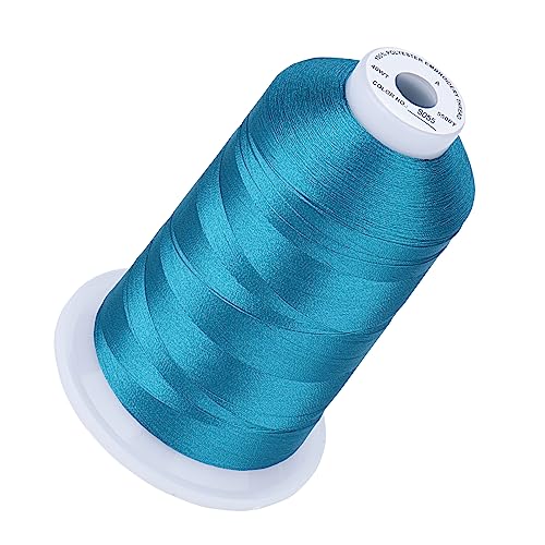 Simthread 5000M 40WT Polyester Embroidery Thread, Blue Satin S055 - color: BlueSatinS055