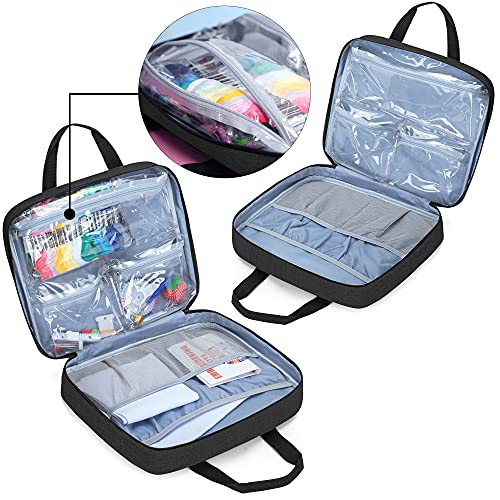 LoDrid Embroidery Kit, Embroidery Project Bag with Embroidery Kit, Black - color: Black
