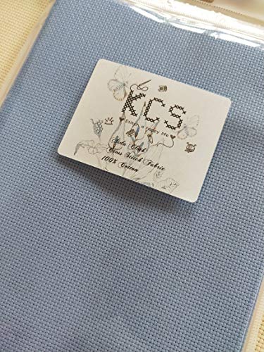 19" x 28" 14CT Counted Cotton Aida Cloth Cross Stitch Fabric (Light Blue) - color: Light Blue