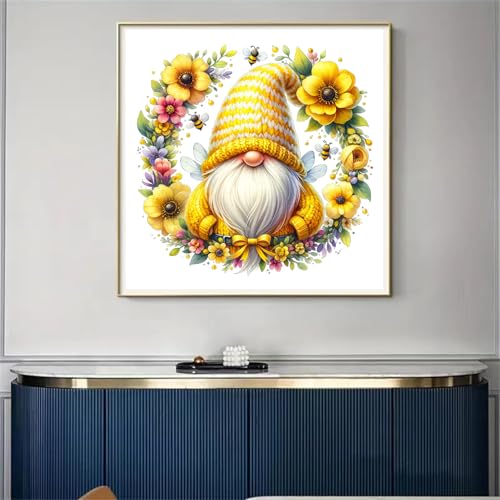 Gnome Flowers Stamped Cross Stitch Kits - Counted Cross Stitch Kits for Beginners Adults Needlepoint Cross-Stitch Patterns Dimensions Needlecrafts Embroidery Kits Arts and - color: Cross Stitch-0331-5