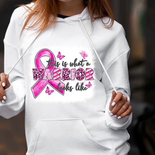 4 Sheets Breast Cancer Awareness Iron on Transfer Patches Pink Ribbon Iron on Patches Stickers Heat Transfer Vinyl Decals with Women Sunflower Design Iron on Appliques T-Shirt Pillow Cover DIY Decor - color: G